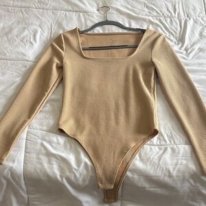 Tan Long Sleeve Bodysuit
